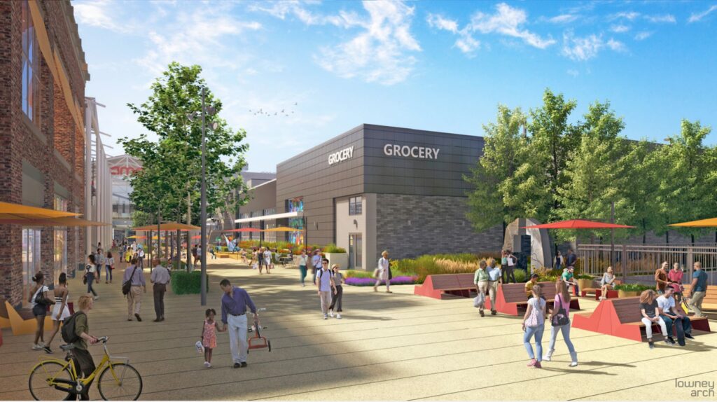 Rendering of the future grocer at Bay Street Emeryville